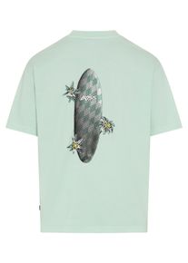 T-Shirt BOSS Orange, Damen, Gr. XL, turquoise, aqua446, Single Jersey, Obermaterial: 100% Baumwolle, unifarben, relaxed fit normal, Rundhals, abgesteppte Kante, Shirts T-Shirt, Relaxed Fit, sommerlicher Druck, reine Baumwolle