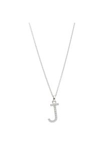 Kette mit Anh&auml;nger Smart Jewel "Kette Buchstabe J mit Zirkonia Steine, Silber 925", silber, Halsketten, Damen, Silber 925 (Sterlingsilber), Kette mit Anh&auml;nger