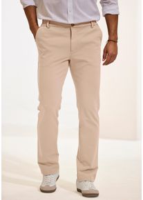 H.I.S. Stoffhose H.I.S "Dehnbund-Hose mit seitlichem Gummizug, auch in gro&szlig;en Gr&ouml;&szlig;en", Herren, Gr. 38, L&auml;nge 32, beige, Jersey, Obermaterial: 73% Baumwolle, 17% Polyamid, 10% Elasthan, comfort fit lang, Hosen Stoffhose, Komfortbund - besonders bequem