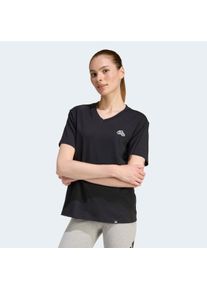 T-Shirt adidas Sportswear "SUMMER SLIDE GRAPHIC MIT V-AUSSCHNITT", Damen, Gr. XS, schwarz, Obermaterial: 100% Baumwolle, Shirts T-Shirt