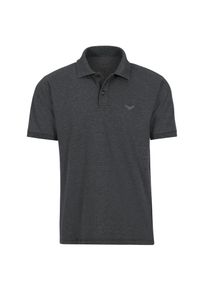 Poloshirt TRIGEMA "TRIGEMA Poloshirt DELUXE Piqu&eacute;", Herren, Gr. XL, grau (anthrazit, melange), Piqu&eacute;, 100% Baumwolle, Basic, lang, ohne Ausschnitt, Shirts Poloshirt