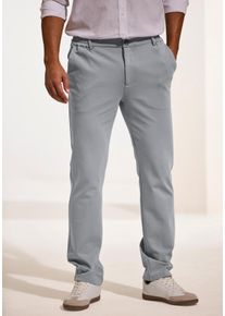 H.I.S. Stoffhose H.I.S "Dehnbund-Hose mit seitlichem Gummizug, auch in gro&szlig;en Gr&ouml;&szlig;en", Herren, Gr. 40, L&auml;nge 34, blaugrau, Jersey, Obermaterial: 73% Baumwolle, 17% Polyamid, 10% Elasthan, comfort fit lang, Hosen Stoffhose, Komfortbund - besonders bequem