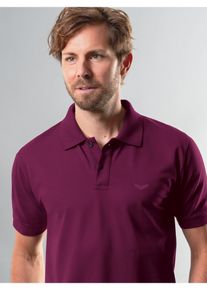 Poloshirt TRIGEMA "TRIGEMA Poloshirt DELUXE Piqu&eacute;", Herren, Gr. XL, rot (sangria), Piqu&eacute;, 100% Baumwolle, Basic, lang, ohne Ausschnitt, Shirts Poloshirt
