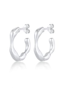 Paar Ohrstecker Elli Premium "Ohrringe Creolen Stecker Organic Look 925 Silber" Gr. 20, silber, Ohrringe, Damen, ohne Stein, Silber 925 (Sterlingsilber), Paar Ohrstecker