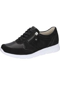 Waldl&auml;ufer Sneaker WALDL&Auml;UFER "K-JENNY", Damen, Gr. 4,5 (37,5), schwarz, Nappaleder, Nubukleder, Textil, unifarben, Schuhe Sneaker, Komfortschuh, Bequemschuh mit Orthotritt, in extrabreiter Weite K