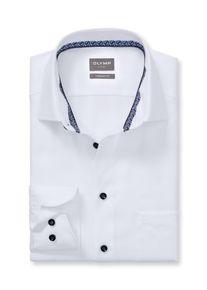 Businesshemd OLYMP "Luxor Comfort Fit New-Kentkragen", Herren, Gr. 41, N-Gr, wei&szlig;, Web, Obermaterial: 100% Baumwolle, comfort fit normal, 2-Knopf-Manschette, Hemden Businesshemd, kontrastfarbene Details an Krageninnenseite, comfort fit