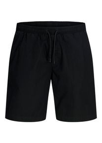 Jack & Jones Jogginghose JACK & JONES "JPSTJAIDEN DREW JOGGER SHORTS REG", Damen, Gr. XXL, N-Gr, schwarz, angeraute Sweatware, Obermaterial: 100% Baumwolle, unifarben, regular fit kniefrei, Hosen Jogginghose, mit elastischem Bund