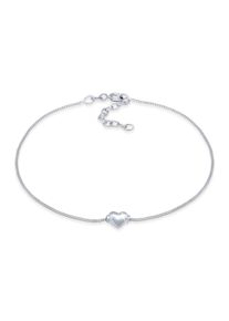 Fu&szlig;kette Elli "Fu&szlig;schmuck Kinder Herz Liebe Sommer 925 Silber" Gr. 19, silber, Fu&szlig;ketten, Damen, Silber 925 (Sterlingsilber), Fu&szlig;kette