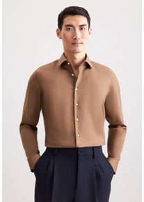 Businesshemd Seidensticker "Schwarze Rose", Herren, Gr. XL (44), normale &Auml;rmell&auml;ngen, nougat, 100% Baumwolle, unifarben, tailored fit, 2-Knopf-Manschette, Hemden Businesshemd, Shaped 1/1 Kentkragen Uni