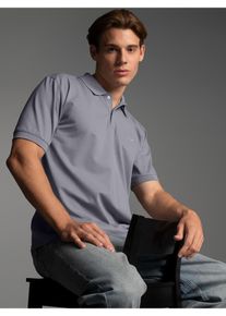 Poloshirt TRIGEMA "TRIGEMA Poloshirt DELUXE Piqu&eacute;", Herren, Gr. S, grau (cool, grau), Piqu&eacute;, 100% Baumwolle, Basic, lang, ohne Ausschnitt, Shirts Poloshirt