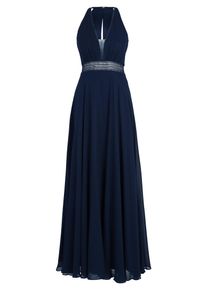 Abendkleid Vera Mont "Abendkleid mit Spitze", Damen, Gr. 46, EURO, blau (night sky), 100% Polyester PES., Kleider Abendkleid