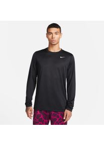 Trainingsshirt Nike "DRI-FIT LEGEND MENS LONG-SLEEVE FIT", Herren, Gr. M, schwarz (schwarz, matte silber), Obermaterial: 100% Polyester, Rundhals, Shirts Trainingsshirt, lockere Passform, Rundhalsausschnitt, f&uuml;r Fitness