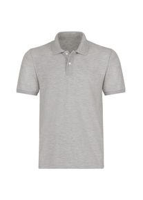 Poloshirt TRIGEMA "TRIGEMA Poloshirt DELUXE Piqu&eacute;", Damen, Gr. S, grau (grau, melange), Piqu&eacute;, 100% Baumwolle, Basic, lang, ohne Ausschnitt, Shirts Poloshirt