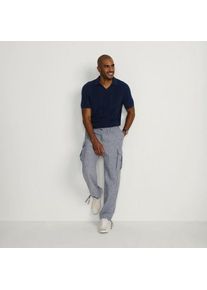 LANDS' END Feinstrick-Shirt mit Polokragen, Herren,  Blau, Baumwolle, by Lands' End