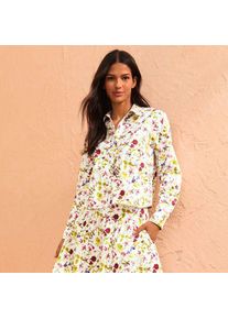 LANDS' END Verk&uuml;rztes Hemd mit R&uuml;schen, Damen,  Wei&szlig;, Baumwolle, by Lands' End
