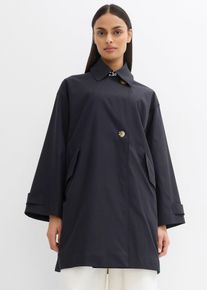 bonprix Trenchcoat in A-Linie, schwarz, Gr.42, Kurzer weiter einreihiger Trenchcoat mit Raglan&auml;rmeln und verdeckter Knopfleiste sowie gekn&ouml;pften Riegeln an den &Auml;rmelenden.