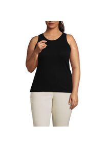 LANDS' END &Auml;rmelloses Rippshirt, Damen,  Schwarz, Elasthan/Polyester/Viskose, by Lands' End