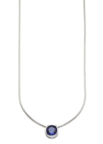 Kette mit Anh&auml;nger Bruno Banani "Schmuck Geschenk Silber 925 Halsschmuck Halskette Schlangenkette Stein", bunt (silberfarben, blau), Halsketten, Damen, Silber 925 (Sterlingsilber), L: 45, Kette mit Anh&auml;nger, mit Zirkonia (synth.), Korund (synth.) oder Spinell (synth.)