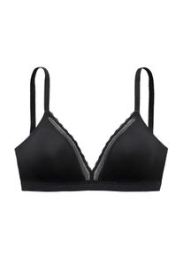 Bralette-BH Vivance, Damen, Gr. 90, Cup B, schwarz, Trikot, Obermaterial: 84% Baumwolle, 9% Polyamid, 7% Elasthan, Basic, BHs Bralette-BH, ohne B&uuml;gel, aus weicher Baumwollqualit&auml;t