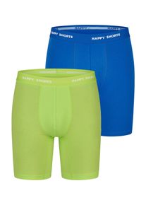 Happy Shorts Herren Retro Boxer Neon Long 2-Pack Retroshorts, Vintage Boxer,