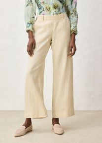 bonprix Leinenhose mit weitem Bein, beige, Gr.38, bequeme Leinenhose mit modernen weitem Bein, aus Leinen