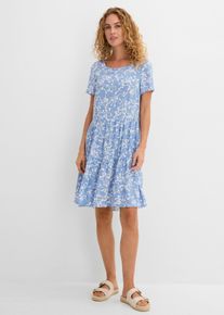bonprix Minikleid aus flie&szlig;ender Viskose, blau, Gr.48, Leichtes Kleid mit Raffungen, aus Viskose