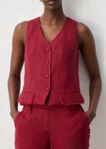 bonprix Leinenhose mit weitem Bein, rot, Gr.50, bequeme Leinenhose mit modernen weitem Bein, aus Leinen