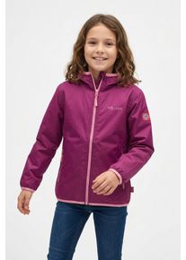 Regenjacke Trollkids "KIDS TROLLTUNGA JACKET", Kinder, Gr. 122, fresh berry, candy pink, Web, Obermaterial: 100% Polyamid, kontrastfarbene Details, unifarben, Basic h&uuml;ftbedeckend, eingefasste Kante, Jacken Regenjacke, f&uuml;r Kinder und Jugendliche, wasserdicht, leichtes Material