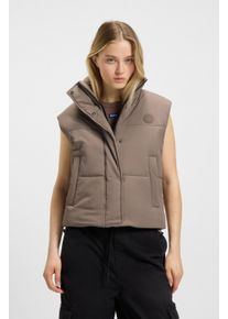 Steppweste HUGO BLUE "Fae", Herren, Gr. M (38), rust, copper 223, Web, Obermaterial: 100% Polyamid, unifarben, regular fit, Westen Steppweste, Bubble Shape, Elastikband im Saum