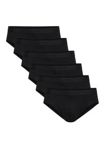 Slip Calida "Slip MEN BRIEF NATURAL BENEFIT 6er Pack", Herren, Gr. 58-60, schwarz, Obermaterial: 94% Baumwolle CO. 6% Elasthan EL., Unterhosen Slip