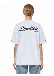 Oversize-Shirt Trueprodigy "Kai F diverse Logo Prints Oversized Rundhals", Damen, Gr. XL, grau (graumelange), Obermaterial: 50% Baumwolle CO. 50% Polyester PES., Rundhals, Shirts Oversize-Shirt