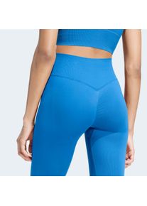 Trainingstights adidas Performance "WORKOUT ESSENTIALS KNIT SCRUNCH 7/8 LEGGINGS", Damen, Gr. XL, N-Gr, ray blau, normal, gr., Obermaterial: 70% Polyester, 21% Polyamid, 9% Elasthan, Hosen Trainingstights
