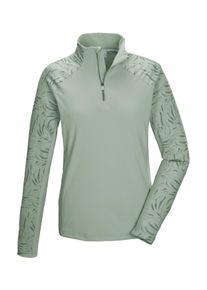 Langarmshirt Killtec "KSW 56 WMN FLX SHRT", Damen, Gr. 42, graugr&uuml;n, Obermaterial: 69% Polyester, 31% Elasthan, ohne Ausschnitt, Shirts Langarmshirt, Damen Funktionsshirt: warm, hoher Komfort, Stehkragen, Kinnschutz