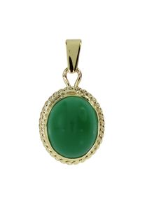 Kettenanh&auml;nger OSTSEE-SCHMUCK "- Jolin - Gold 333/000 - Gr&uuml;nachat" Gr. 23, gold (gold 333, goldfarben, gelb), Schmuckanh&auml;nger, Damen, Gelbgold 333, Kettenanh&auml;nger