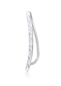 Ohrklemme Elli "Ohrringe Single Earclimber Ohrklemme Geh&auml;mmert 925 Silber" Gr. 24, silber, Ohrringe, Damen, ohne Stein, Silber 925 (Sterlingsilber), Ohrklemme