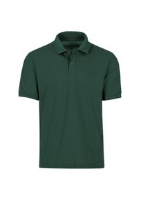 Poloshirt TRIGEMA "TRIGEMA Poloshirt DELUXE Piqu&eacute;", Herren, Gr. M, gr&uuml;n (tanne), Piqu&eacute;, 100% Baumwolle, Basic, lang, ohne Ausschnitt, Shirts Poloshirt