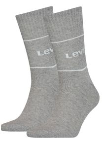 Levi's Socken LEVI'S "LEVIS SHORT CUT LOGO SPORT 2P", Damen, Gr. 35-38, grau (grau melange), Baumwollmischung, unifarben, normal, Socken Socken, mit breitem Logobund