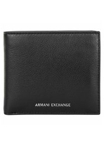 Geldb&ouml;rse Armani Exchange "Geldb&ouml;rse PLAIN LEATHER BIFOLD WITH COIN POCKET 1er Pack", Damen, schwarz, Obermaterial: 100% Rindsleder Leather cow. Futter: 100% Polyester PES., Kleinlederwaren Geldb&ouml;rse