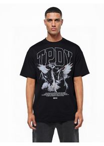 Oversize-Shirt Trueprodigy "Yuki Logo Print Oversized Rundhals", Damen, Gr. XL, schwarz, Obermaterial: 100% Baumwolle CO., Rundhals, Shirts Oversize-Shirt