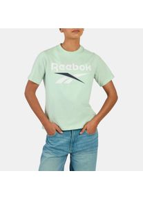 T-Shirt Reebok "WREN 2 COLOUR LOGO CREW SS TEE", Damen, Gr. XS, tranquil teal, Obermaterial: 100% Baumwolle, Shirts T-Shirt, f&uuml;r Erwachsene, sportlicher Stil