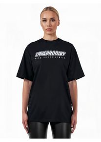 Oversize-Shirt Trueprodigy "Toni F Logo Print Oversized Rundhals", Damen, Gr. S, schwarz, Obermaterial: 100% Baumwolle CO., Rundhals, Shirts Oversize-Shirt
