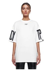 Oversize-Shirt Trueprodigy "Viktor F Logo Print Oversized Rundhals", Damen, Gr. S, wei&szlig;, Obermaterial: 100% Baumwolle CO., Rundhals, Shirts Oversize-Shirt
