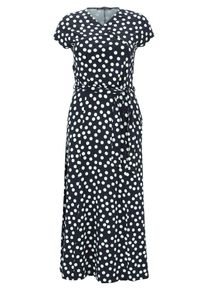 Jerseykleid Betty Barclay "Jerseykleid mit Blumenprint", Damen, Gr. 48, EURO, blau (dunkelblau, wei&szlig;), 95% Viskose CV. 5% Elasthan EL., Kleider Jerseykleid