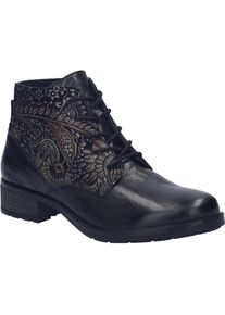 Stiefelette Josef Seibel "Kate 16, schwarz-multi", Damen, Gr. 38, schwarz (schwarz, multi), Obermaterial: 100% Rindsleder Leather cow., Schuhe Stiefelette