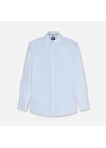 Langarmhemd OLYMP "Luxor", Damen, Gr. 41, N-Gr, bleu, Web, Obermaterial: 100% Baumwolle, tailliert normal, 2-Knopf-Manschette, Hemden Langarmhemd, Businesshemd, Royal-Kentkragen, modern fit