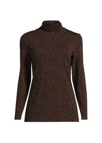 LANDS' END Rollkragenshirt aus Baumwoll/Modalmix, Damen,  Braun, Baumwolle/Elasthan/Baumwolle Modal, by Lands' End