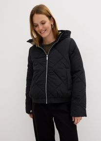 bonprix Kurze Steppjacke mit Futter in Kontrastfarbe, schwarz, Gr.44, Warme Steppjacke mit Futter in Kontrastfarbe