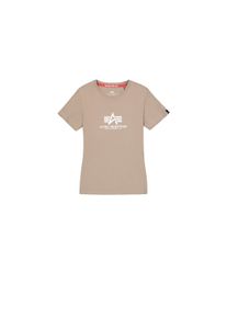 T-Shirt Alpha Industries "New Basic T-Shirt BL W", Damen, Gr. L, beige (vintage sand), Obermaterial: 100% Baumwolle, Shirts T-Shirt