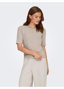 Trainingsshirt Only Play "ONPSEREN ON 2/4 REG RIB TEE NOOS", Damen, Gr. XS, string, Single Jersey, Obermaterial: 65% Polyester, 30% Viskose, 5% Elasthan, unifarben, regular fit normal, Rundhals, Shirts Trainingsshirt