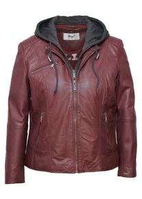 Lederjacke Maze "Lederjacke 42021318", Damen, Gr. 54, rot (maroon), Obermaterial: 100% Lammleder LEL. Futter: 100% Baumwolle CO., Jacken Lederjacke